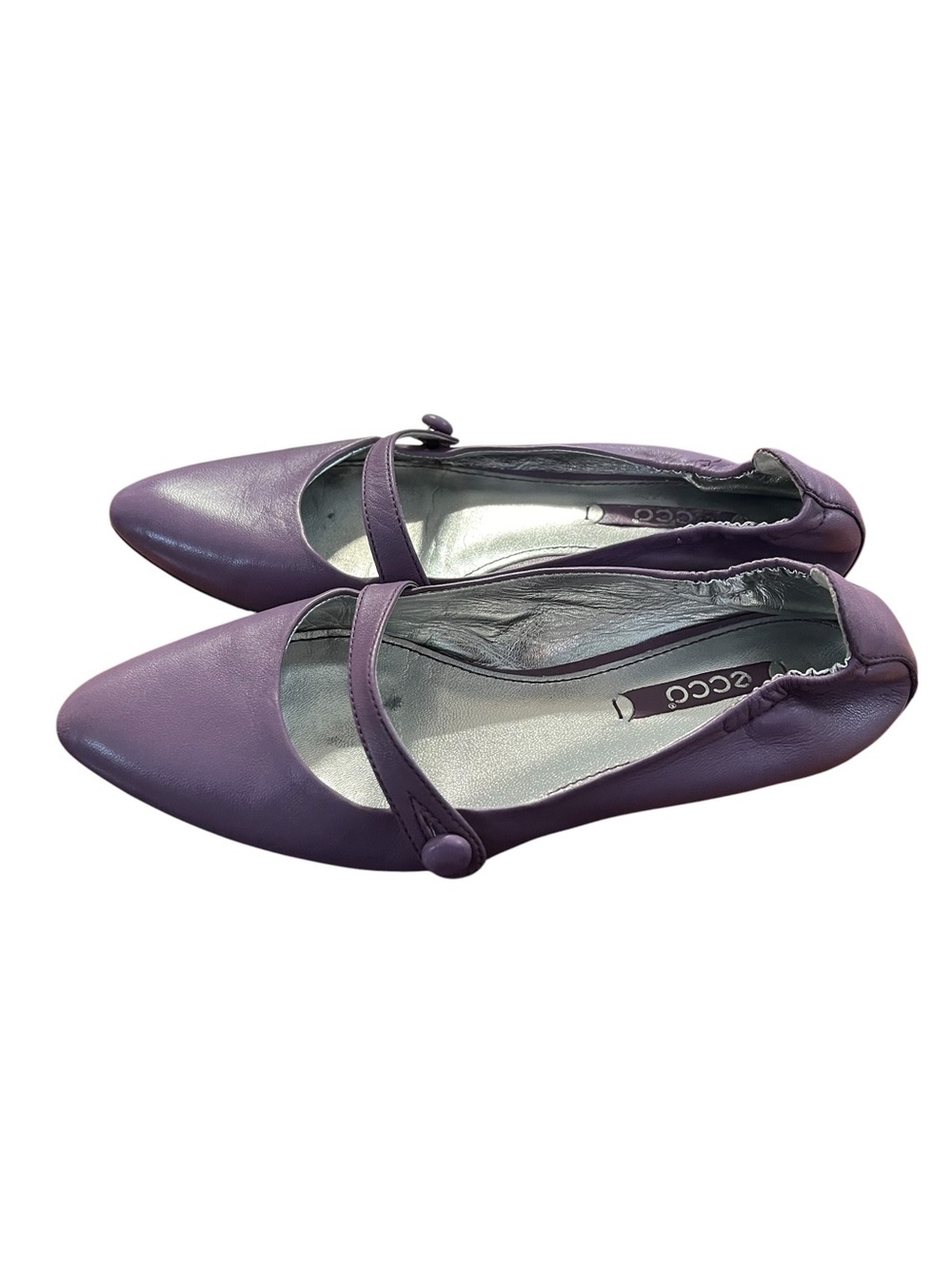 Ecco Mary-Jane pointed leather flats in purple size 36 good condition - Picture 2 of 10